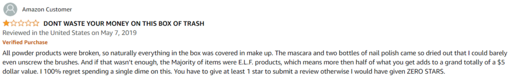 Review on Make-Up Amazon Mystery Box