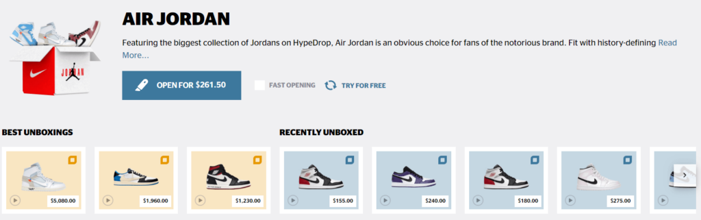 Hypedrop Nike Jordan Mystery Box